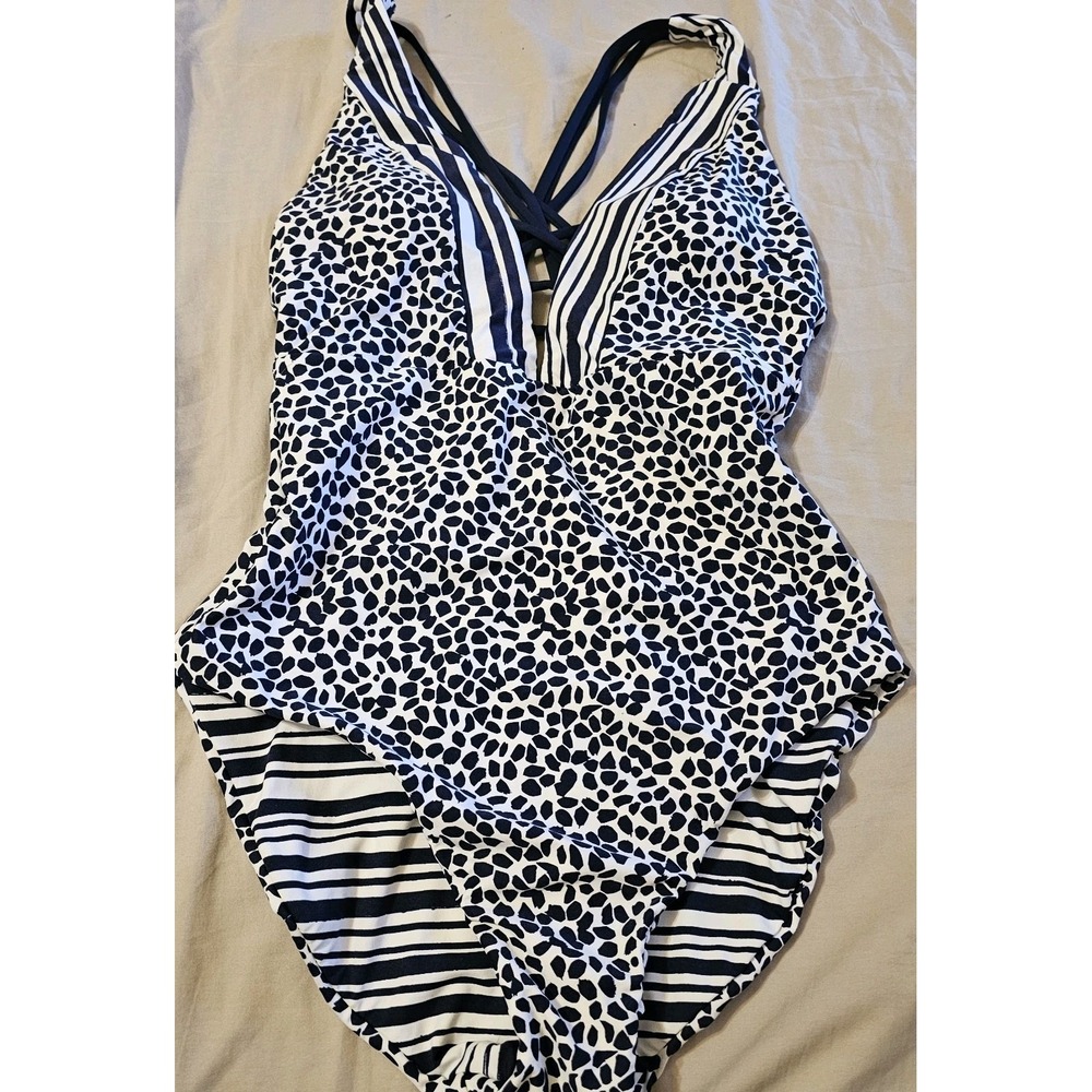 Unbranded Blue And White Halter Reversible One Piece Women's Size Small
